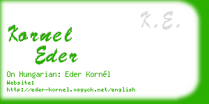 kornel eder business card