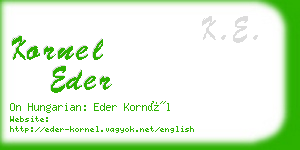 kornel eder business card